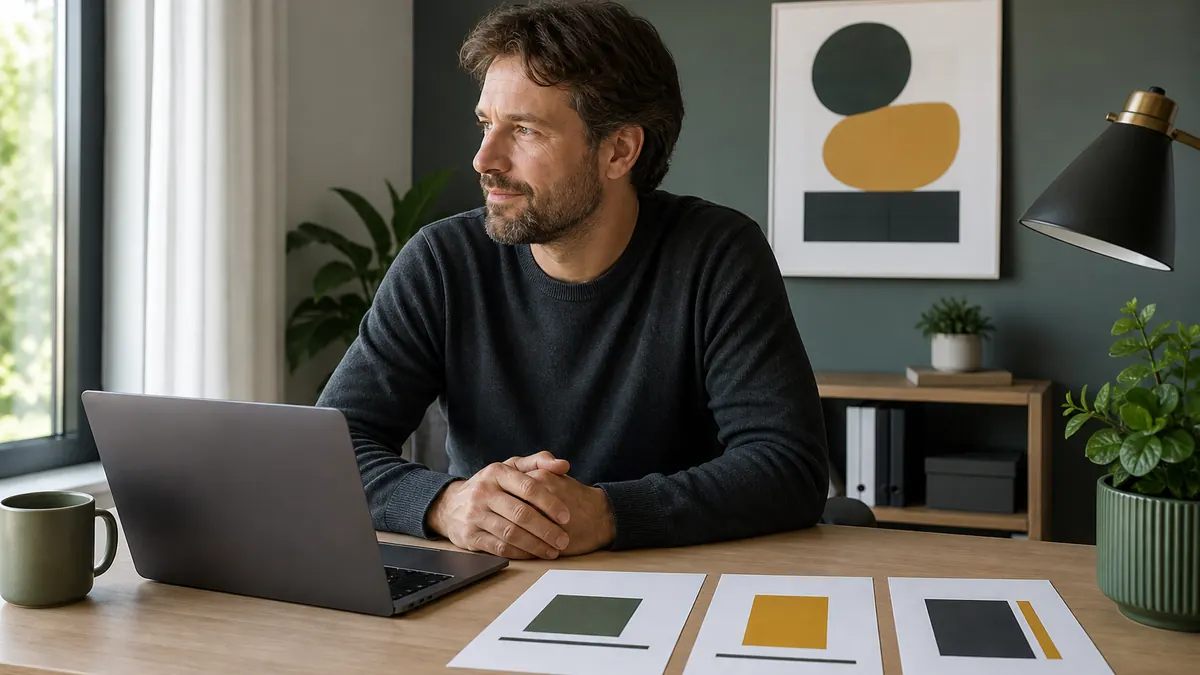 Freelancer prüft mehrere KI-Geschäftsmodelle ohne eigenes Produkt am Arbeitsplatz